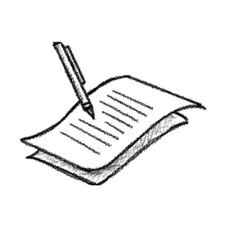 Illustration of paper and a pen, signifying notes that are part of a story