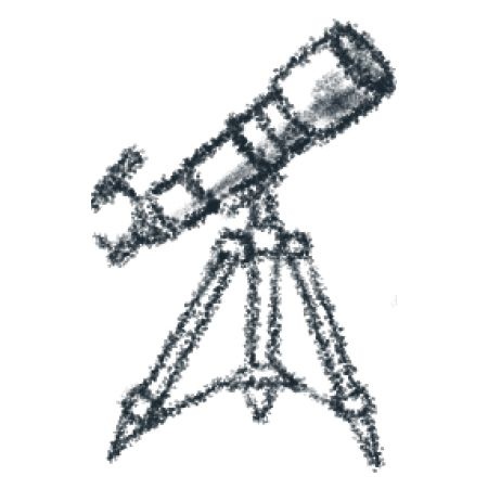 Illustration of a telescope, signifying looking intensely at things that may be far away